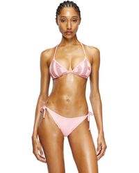 DIESEL - Bikini Top With Cut-off Logo - Lyst