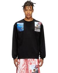 DIESEL - Long-Sleeve T-Shirt With Logo Photo Patches - Lyst