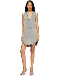 DIESEL - Robe en denim à effet usé - Lyst