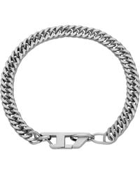 DIESEL - Kettenarmband Aus Edelstahl - Lyst