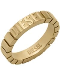 DIESEL - Stainless Steel Band Ring - Lyst