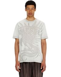 DIESEL - Jersey T-Shirt With Embossed Graphic - Lyst