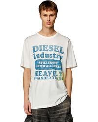 DIESEL - T-shirt con stampa logo inside-out - Lyst