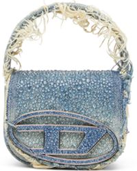 DIESEL - 1Dr Xs-Ikonische Mini-Tasche Aus Denim Mit Strass - Lyst