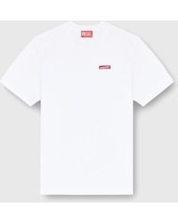 DIESEL - Cotton T-Shirt With Logo Patch - Lyst