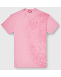 DIESEL - Relaxed T-Shirt With Pigment Prints - Lyst