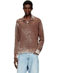 DIESEL - Polo Jumper With Faded Reverse Print - Lyst