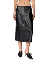 DIESEL - Midi Skirt In Supple Technical Fabric - Lyst