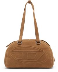 DIESEL - 1Dr Dome-Suede Shoulder Bag With Oval D Logo - Lyst