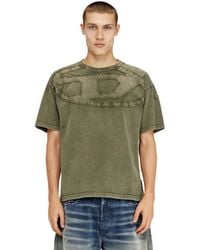 DIESEL - Relaxed Cotton T-Shirt With Oval D Applique - Lyst