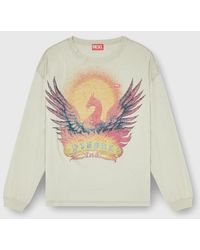 DIESEL - Long Sleeve T-Shirt With Phoenix Graphic - Lyst
