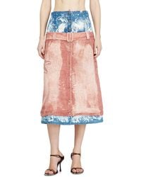 DIESEL - Midi Skirt With Layered Effect - Lyst