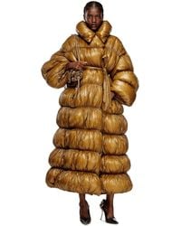 DIESEL - Quilted Down Coat With Belt - Lyst