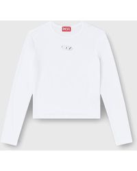 DIESEL - Long-Sleeve Top With Oval D Cut-Out - Lyst