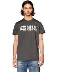DIESEL - T-shirt With Smudged Logo Print - Lyst