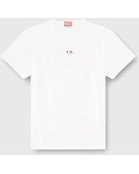 DIESEL - Light Cotton T-Shirt With Metallic Oval D Logo - Lyst