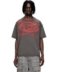 DIESEL - Cotton T-Shirt With Oval D Print - Lyst