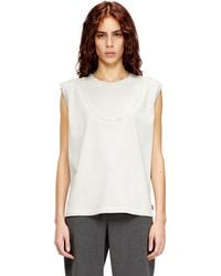 DIESEL - Camiseta Sin Mangas Con Cadena En Relieve - Lyst