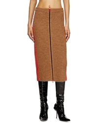 DIESEL - Jupe midi en alpaga avec zip frontal - Lyst