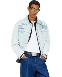 DIESEL - Denim Overshirt With Patch Effects - Lyst