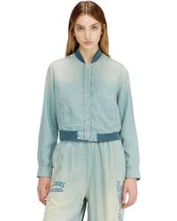 DIESEL - Bomber-Camisa De Denim Fluido Con Efecto Suciedad - Lyst