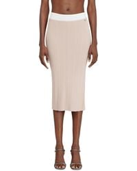 DIESEL - Ribbed Knit Skirt With Contrast Waistband - Lyst