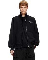 DIESEL - Zip-Up Sweatshirt With Metallic Logo - Lyst