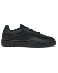 DIESEL - S-Oval Skate-Sneakers en cuir avec empiècements en tissu - Lyst