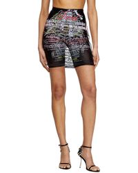 DIESEL - Layered Skirt With Lyrics Print - Lyst