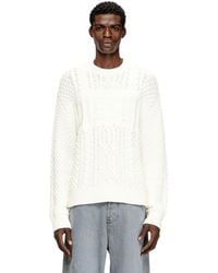 DIESEL - Cable-Knit Jumper With Logo - Lyst