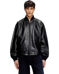 DIESEL - Waxed-Leather Bomber Jacket - Lyst