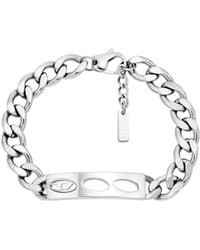 DIESEL - Stainless Steel Id Bracelet - Lyst