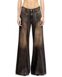 DIESEL - Flare Jeans Low Waist D-Akii, /Dark, Zip Fly - Lyst