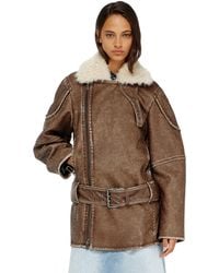 DIESEL - Double-Breasted Aviator-Biker Coat - Lyst