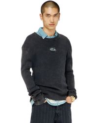 DIESEL - Distressed Jumper With Cut-Out Logo - Lyst