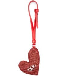 DIESEL - Heart Charm With Logo - Lyst