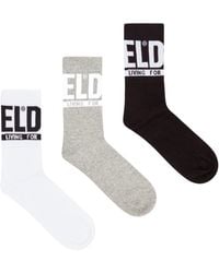 DIESEL - Three-Pack Of Logo Cuff Socks - Lyst