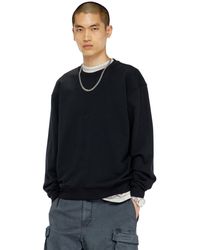 DIESEL - Cotton Sweatshirt With Micro Logo Embroidery - Lyst