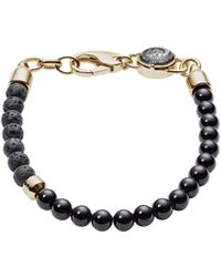 DIESEL Beads - Armband - Goldfarben - Schwarz