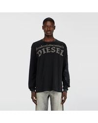 DIESEL - Long-Sleeve T-Shirt With Prints And Patches - Lyst