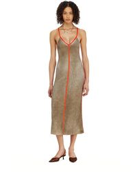 DIESEL - Rib-Knit Midi Cami Dress With Contrast Bands - Lyst