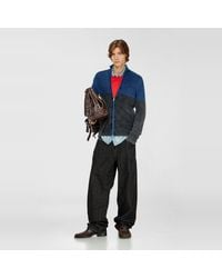 DIESEL - Strickjacke Mit Zwei-Ton-Denim-Effekt Und Reißverschluss - Lyst