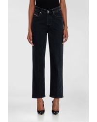 DIESEL - Vaqueros Regular Cintura Alta 1981 D-Went, /Gris Oscuro, Cierre Con Botón - Lyst