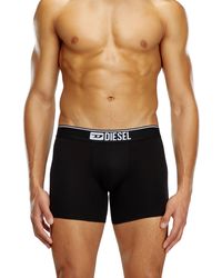 DIESEL - Three-Pack Of Plain Long Boxer Briefs - Lyst