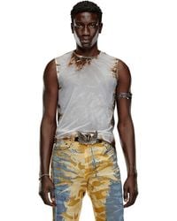 DIESEL - Tulle Top With Burning Plastic Print - Lyst