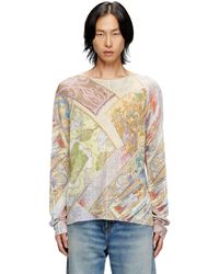 DIESEL - Linen Jumper With Medieval Print - Lyst