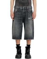 DIESEL - Denim Relaxed Shorts With Abrasions - Lyst