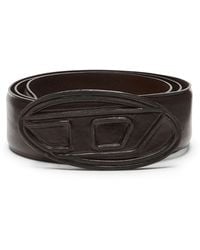 DIESEL - Leather Belt With Leather-covered Buckle - Lyst