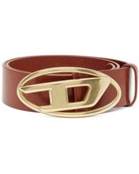 DIESEL - Cinturón 4 Cm De Cuero Con Hebilla Oval D - Lyst