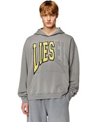 DIESEL - College Hoodie With Lies Patches - Lyst